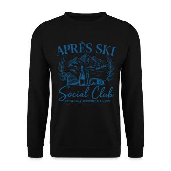Après Ski Social Club Ski All Day Après Ski All - Sweat-shirt Unisexe - noir - Devant - Alina (178cm) & Michal (187cm)