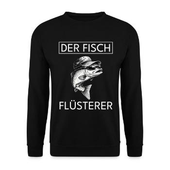Pêcheur, Cadeau Homme, Le Poisson et son Chuchoteur - Sweat-shirt Unisexe - noir - Devant - Alina (178cm) & Michal (187cm)