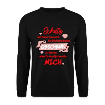 Honey You Got Me - Funny Gift Love - Unisex Sweatshirt - black - Front - Alina (178cm) & Michal (187cm)