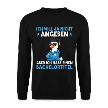Licence Goose, Chapeau de Docteur Diplôme de Licence - Sweat-shirt Unisexe - noir - Devant - Alina (178cm) & Michal (187cm)