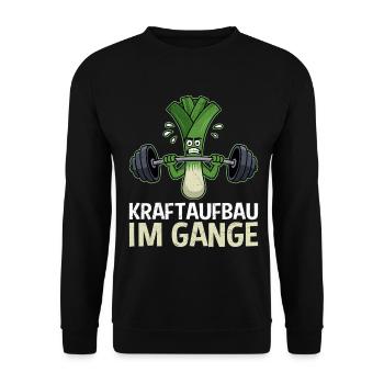 Gewichtheber KRAFTAUFBAU IM GANGE Lustiges - Unisex Pullover - Schwarz - Vorne - Alina (178cm) & Michal (187cm)
