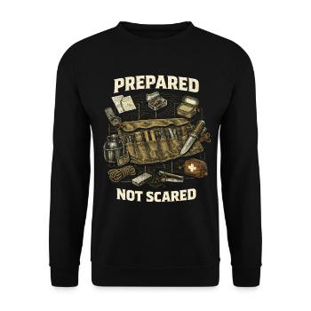 Prepper Survivalist Prepared Not Scared - Unisex Sweatshirt - black - Front - Alina (178cm) & Michal (187cm)