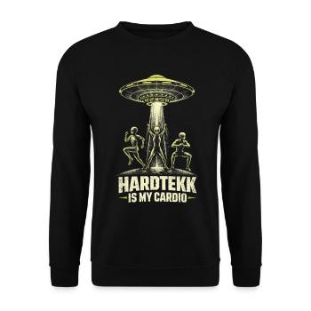 Hardtekk Is My Cardio Tekke East Germany - Unisex Sweatshirt - black - Front - Alina (178cm) & Michal (187cm)