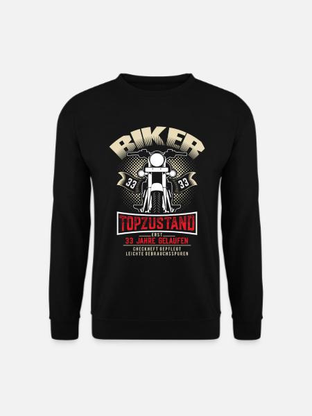 33. Geburtstag Motorradfahrer Motorrad - Unisex Pullover - Schwarz