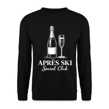  Apres Ski Social Club Bavaria Skifahren - Unisex Pullover - Schwarz - Vorne - Alina (178cm) & Michal (187cm)