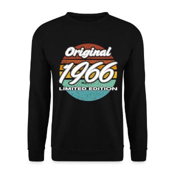 60e anniversaire 1966 cadeau pour hommes et femmes - Sweat-shirt Unisexe - noir - Devant - Alina (178cm) & Michal (187cm)