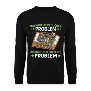 Rat de bibliothèque : j’ai un problème d’espace - Sweat-shirt Unisexe - noir - Devant - Alina (178cm) & Michal (187cm)