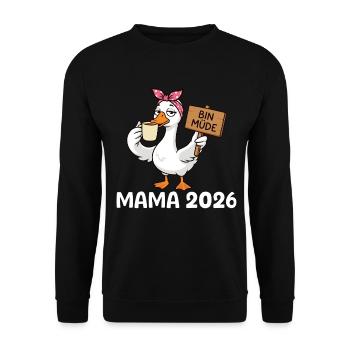 Maman 2026 cadeau de café Goose - Sweat-shirt Unisexe - noir - Devant - Alina (178cm) & Michal (187cm)