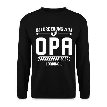 Grandpa-to-be 2027 Promotion Pregnancy - Unisex Sweatshirt - black - Front - Alina (178cm) & Michal (187cm)