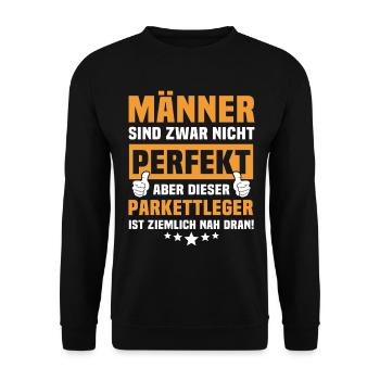 Funny parquet layers sayings - Unisex Sweatshirt - black - Front - Alina (178cm) & Michal (187cm)