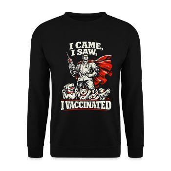 Veterinarian Veterinarian I Came I Saw I Vaccinated - Unisex Sweatshirt - black - Front - Alina (178cm) & Michal (187cm)