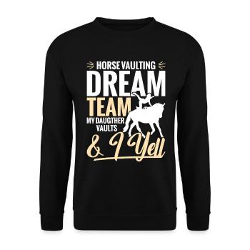 Saut cheval Papa Papa Gymnastique Cheval - Sweat-shirt Unisexe - noir - Devant - Alina (178cm) & Michal (187cm)