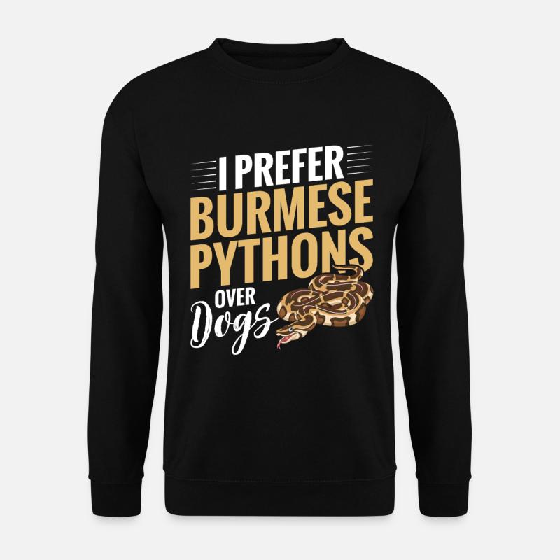 Burmesischer Python-Stoff Reptilien-Foos-Schlangenbesitzer - Unisex Pullover - Schwarz