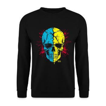 Skull - Unisex Sweatshirt - black - Front - Alina (178cm) & Michal (187cm)