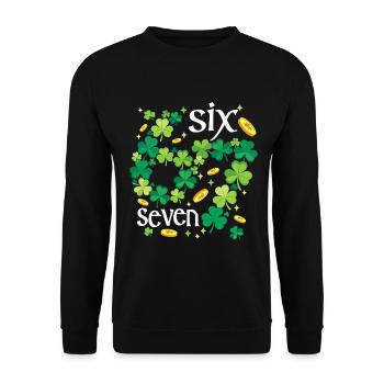 Ireland Irish Shamrock St. Patricks Day 6 7 Memes - Unisex Sweatshirt - black - Front - Alina (178cm) & Michal (187cm)