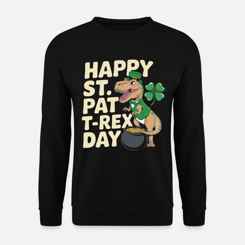 Dino Leprechaun St Patrick Day - Unisex Sweatshirt - black
