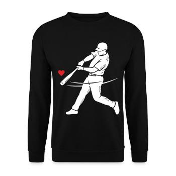 Cœur silhouette du frappeur de baseball - Sweat-shirt Unisexe - noir - Devant - Alina (178cm) & Michal (187cm)