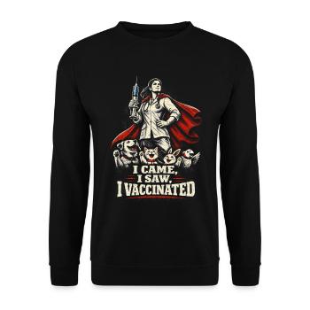 Veterinarian Veterinarian I Came I Saw I Vaccinated - Unisex Sweatshirt - black - Front - Alina (178cm) & Michal (187cm)