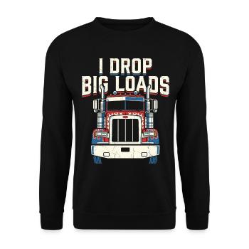 Conducteur de camion semi-remorque drôle - Sweat-shirt Unisexe - noir - Devant - Alina (178cm) & Michal (187cm)
