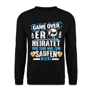 Rumbling Men's T-Shirt Bachelor Party Bachelor Party - Unisex Sweatshirt - black - Front - Alina (178cm) & Michal (187cm)
