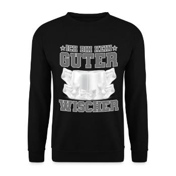 Toilettenpapier Ich Bin Ein Guter Wischer - Unisex Pullover - Schwarz - Vorne - Alina (178cm) & Michal (187cm)