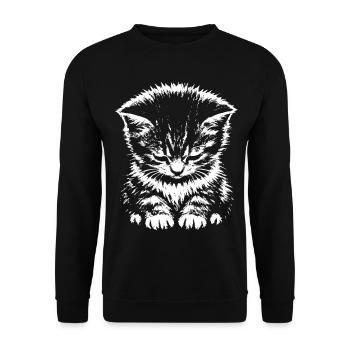 Sad Cat Meme Gift - Unisex Sweatshirt - black - Front - Alina (178cm) & Michal (187cm)