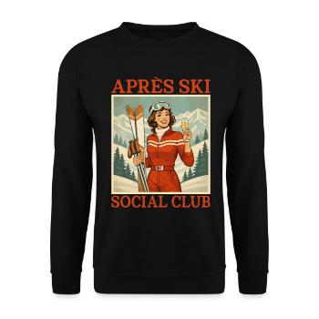 Après Ski Social Club - Unisex Pullover - Schwarz - Vorne - Alina (178cm) & Michal (187cm)