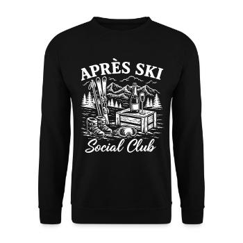 Club social d’après-ski - Sweat-shirt Unisexe - noir - Devant - Alina (178cm) & Michal (187cm)