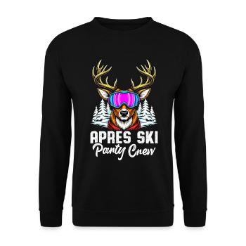 Apres Ski Party Crew - Unisex Pullover - Schwarz - Vorne - Alina (178cm) & Michal (187cm)