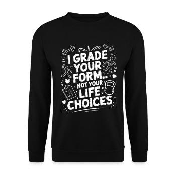 PT Educator I Grade Your Form Movement Therapy - Unisex Sweatshirt - black - Front - Alina (178cm) & Michal (187cm)