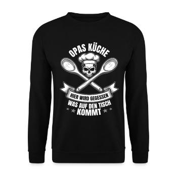 Cadeau de la fête des pères de Chef Grand-père Gastronomie - Sweat-shirt Unisexe - noir - Devant - Alina (178cm) & Michal (187cm)