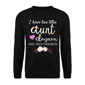 Tante et maman du chien Je les porte tous les deux cadeau floral - Sweat-shirt Unisexe - noir - Devant - Alina (178cm) & Michal (187cm)