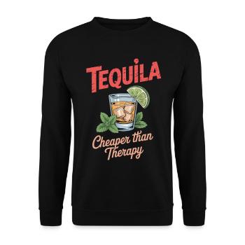 Tequila Cocktail Party T-Shirt - Unisex Sweatshirt - black - Front - Alina (178cm) & Michal (187cm)