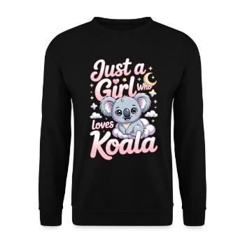 Juste une fille qui adore le t-shirt koala - Sweat-shirt Unisexe - noir - Devant - Alina (178cm) & Michal (187cm)