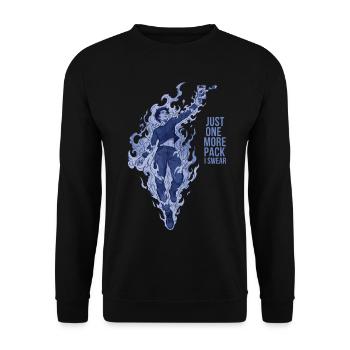 Nur noch ein Pack, ich schwöre, Sammelkartensammler - Unisex Pullover - Schwarz - Vorne - Alina (178cm) & Michal (187cm)