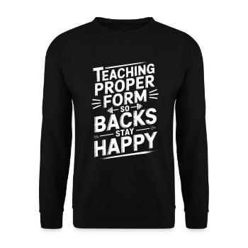 Éducateur en kinésithérapie enseignant la thérapie du mouvement par forme correcte - Sweat-shirt Unisexe - noir - Devant - Alina (178cm) & Michal (187cm)