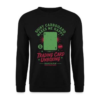 Shiny Carbooard Makes Me Happy Trading Card - Unisex Sweatshirt - black - Front - Alina (178cm) & Michal (187cm)