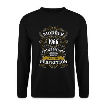 Modell 1966 Sonderedition gealtert mit Perfecti - Unisex Pullover - Schwarz - Vorne - Alina (178cm) & Michal (187cm)