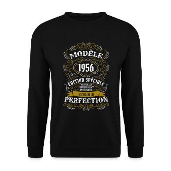 MODELE4Model 1956 Sonderedition bis zum P gealtert - Unisex Pullover - Schwarz - Vorne - Alina (178cm) & Michal (187cm)