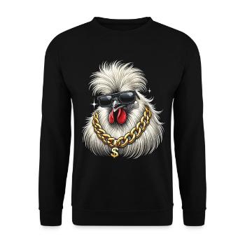 Silk Chicken - Unisex Sweatshirt - black - Front - Alina (178cm) & Michal (187cm)