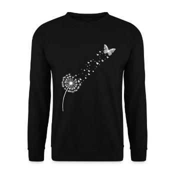 Pusteblume – Freiheit im Wind - Unisex Pullover - Schwarz - Vorne - Alina (178cm) & Michal (187cm)