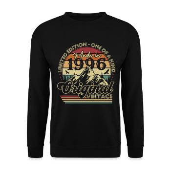 Cadeau d’anniversaire original vintage vintage 1996 - Sweat-shirt Unisexe - noir - Devant - Alina (178cm) & Michal (187cm)