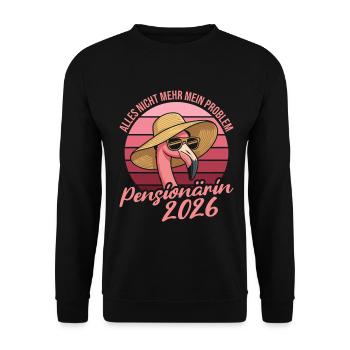 Don de retraite Flamingo 2026 pour le retraité - Sweat-shirt Unisexe - noir - Devant - Alina (178cm) & Michal (187cm)
