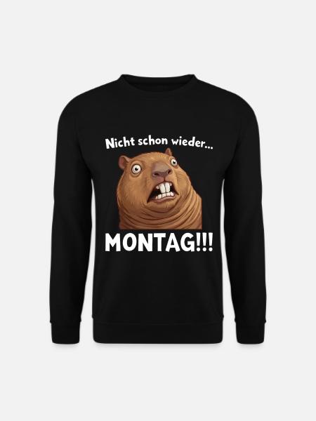 Capybara saying: Not Monday again! - Unisex Sweatshirt - black