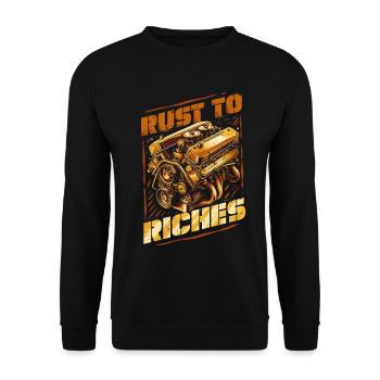 Auto Restauration Rust To Riches - Unisex Pullover - Schwarz - Vorne - Alina (178cm) & Michal (187cm)