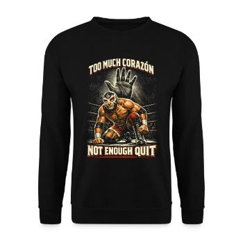Lucha Libre Luchador Too Much Corazon - Unisex Sweatshirt - black - Front - Alina (178cm) & Michal (187cm)