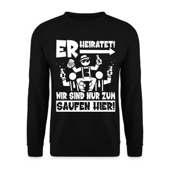 Bachelor Party T-Shirt Men Bachelor Party Shirts - Unisex Sweatshirt - black - Front - Alina (178cm) & Michal (187cm)
