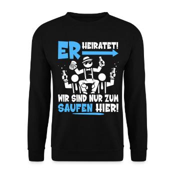T-shirt de fête de garçon Hommes Grondement de fête de garçon - Sweat-shirt Unisexe - noir - Devant - Alina (178cm) & Michal (187cm)