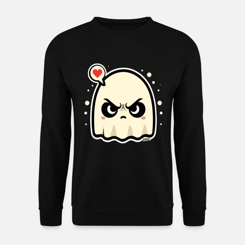 Wütender Geist mit Herz Sprechblase - Unisex Pullover - Schwarz