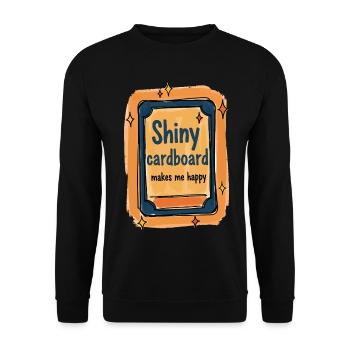 Glänzender Karton macht mich glücklich Sammelkarte - Unisex Pullover - Schwarz - Vorne - Alina (178cm) & Michal (187cm)
